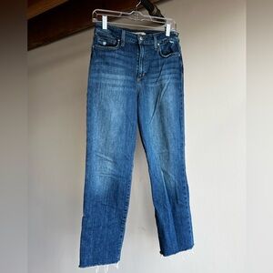 Joe’s Jeans The Jane High Rise Straight Crop Distressed Denim Raw Hem Jeans 27